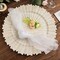 5 5 WHITE Sheer Crinkled Organza Decorative Table Dinner NAPKINS